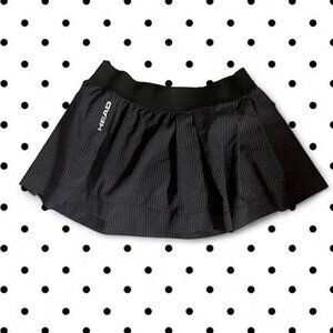 y2k style Black and white striped tennis skirt with elastic waistband